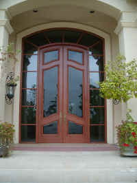Finished wood grained door