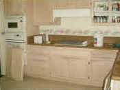 Old stained cabinets.